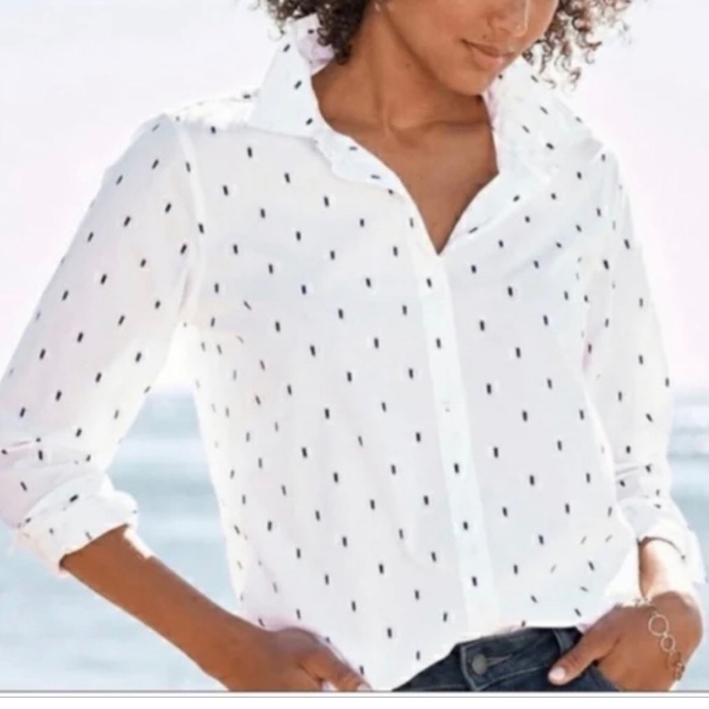 Garnet Hill classic Polka Dot Blouse - Picture 7 of 7